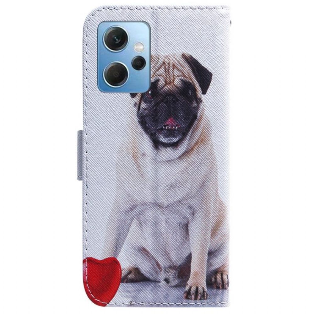 Folio-hoesje voor Xiaomi Redmi Note 12 4G Mops Hond