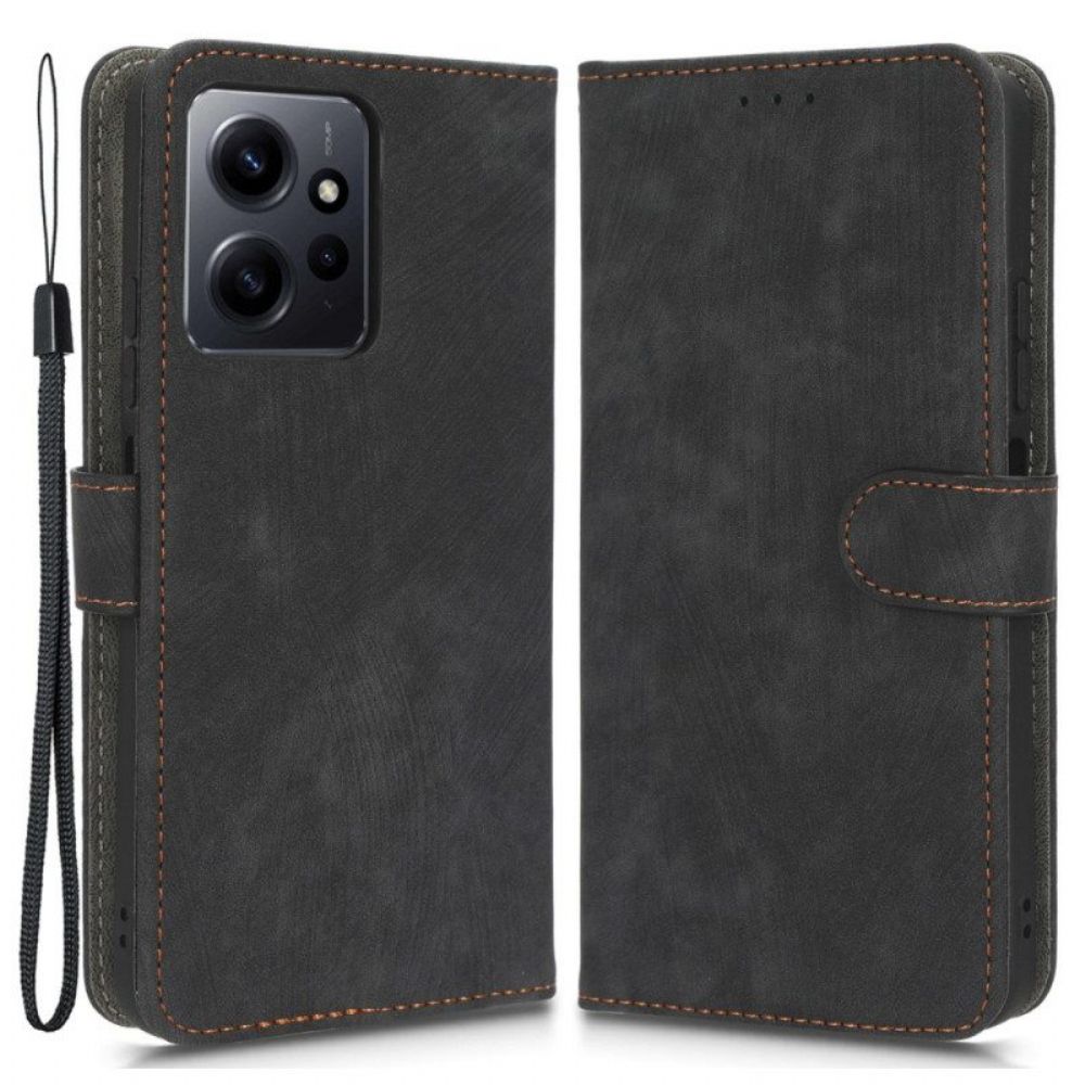 Folio-hoesje voor Xiaomi Redmi Note 12 4G Vintage Zichtbare Naden