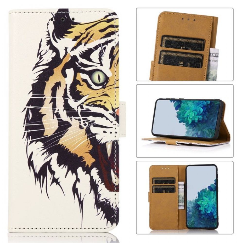 Folio-hoesje voor Xiaomi Redmi Note 12 4G Woeste Tijger