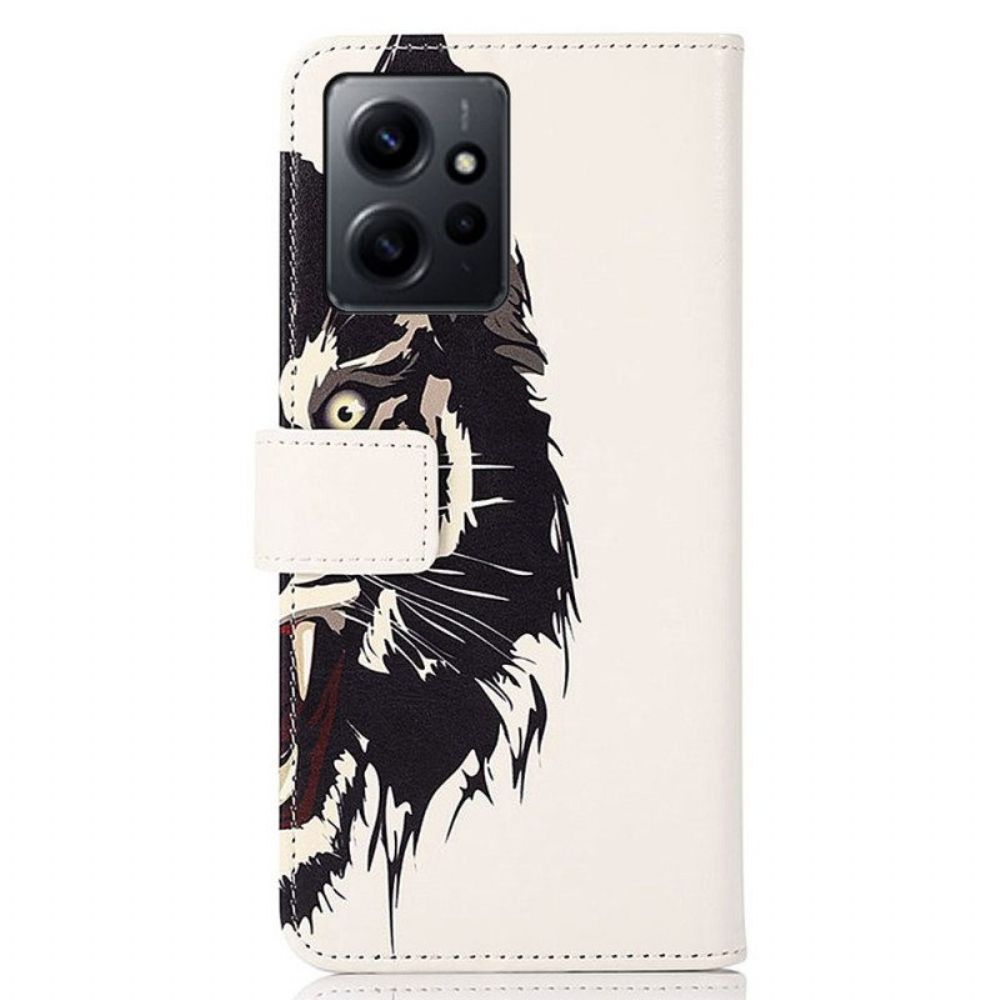 Folio-hoesje voor Xiaomi Redmi Note 12 4G Woeste Tijger