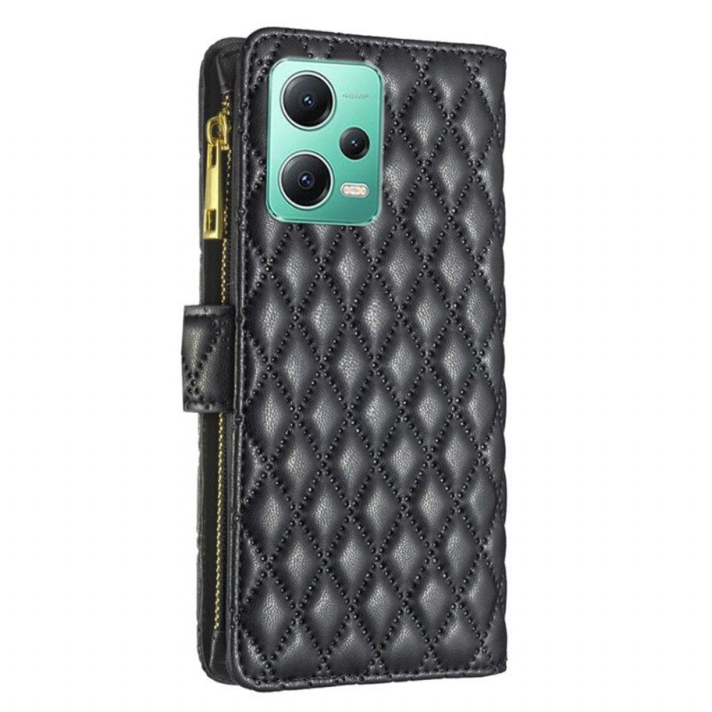 Folio-hoesje voor Xiaomi Redmi Note 12 5G Binfen Kleurstijl Gewatteerd