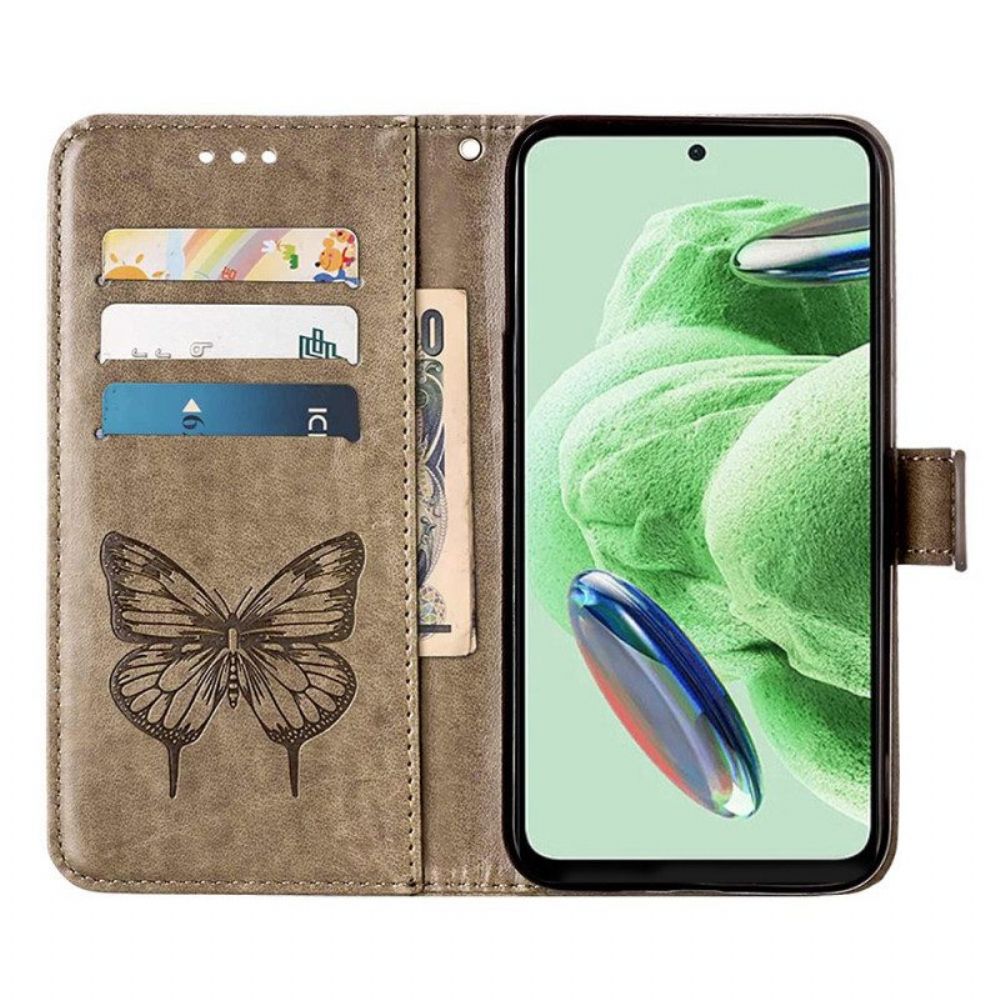 Folio-hoesje voor Xiaomi Redmi Note 12 5G Bloemen Vlinder