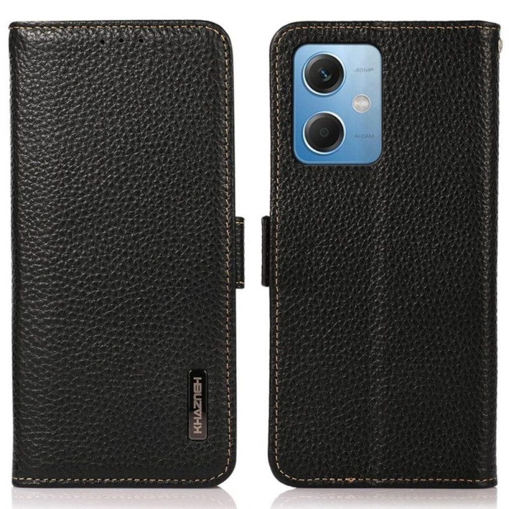 Folio-hoesje voor Xiaomi Redmi Note 12 5G Lychee Leer Khazneh Rfid