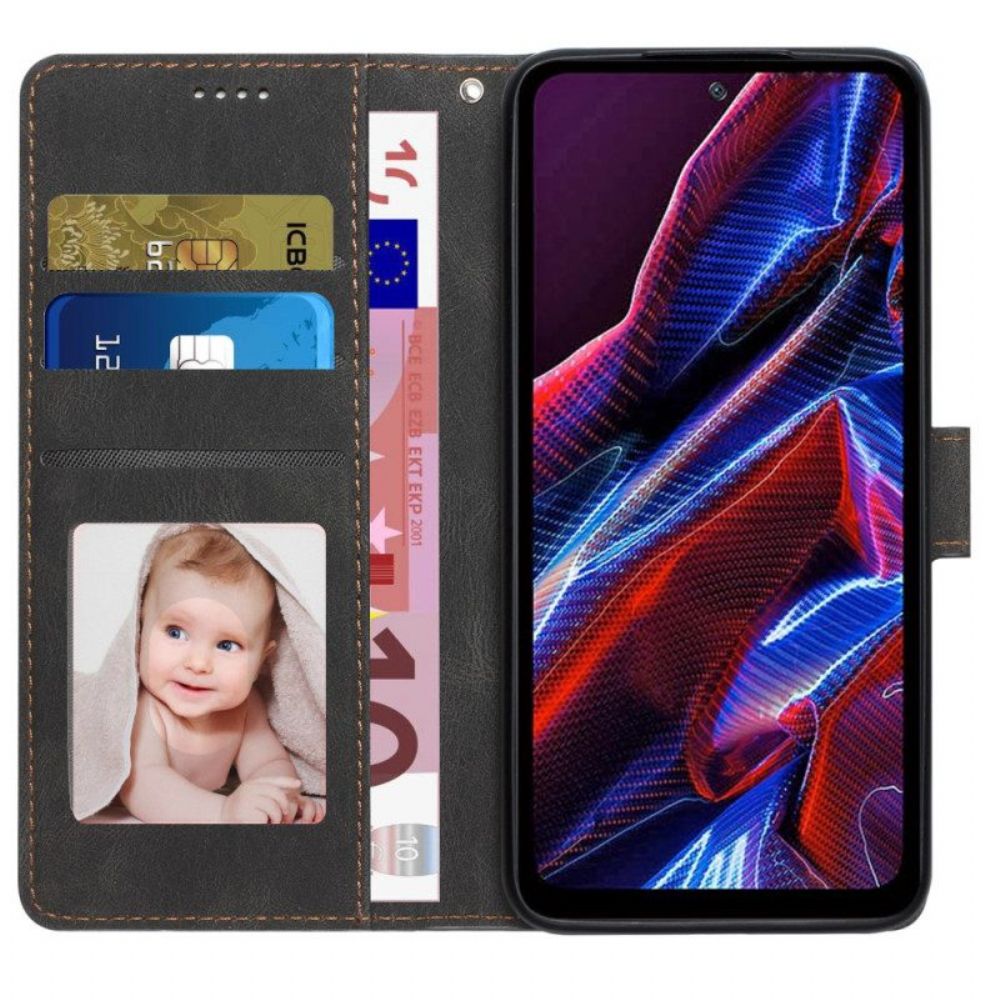 Folio-hoesje voor Xiaomi Redmi Note 12 5G Met Ketting Retro Bandjes