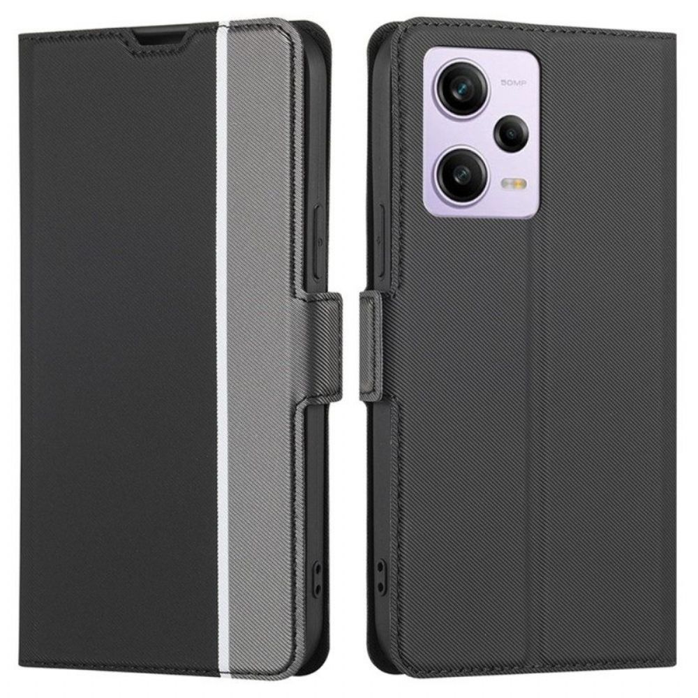 Folio-hoesje voor Xiaomi Redmi Note 12 Pro Fijne Tweekleurige