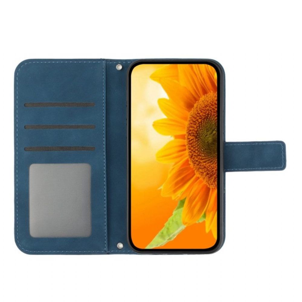 Folio-hoesje voor Xiaomi Redmi Note 12 Pro Plus Bloem Met Koord