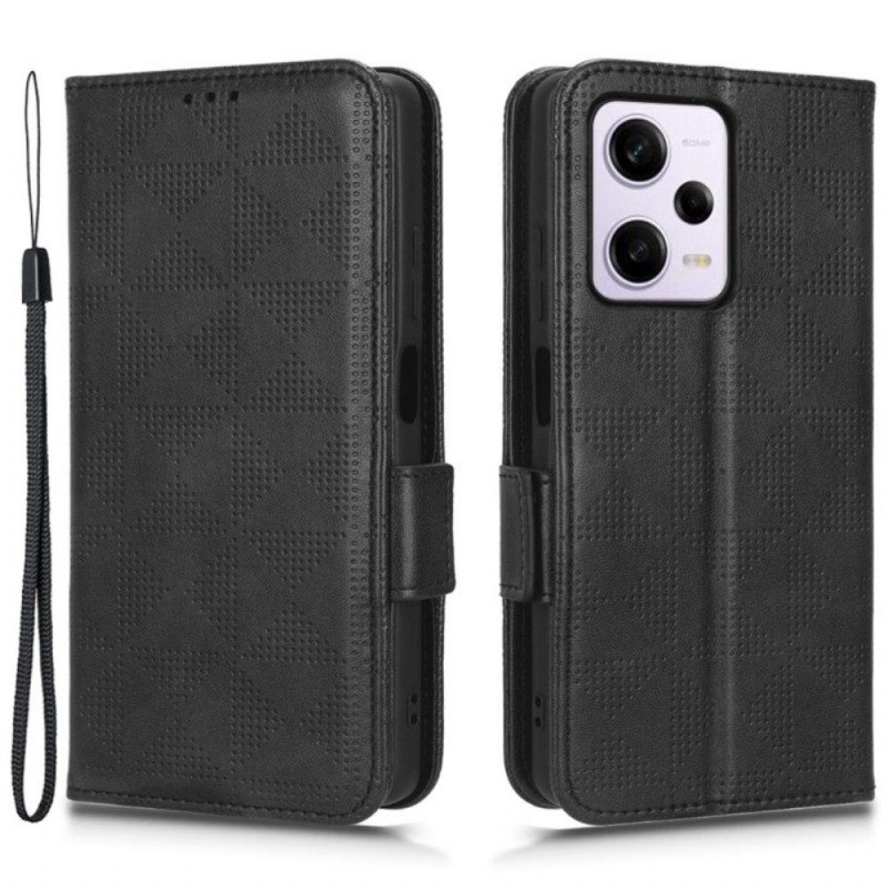 Folio-hoesje voor Xiaomi Redmi Note 12 Pro Plus Driehoeken Met Lanyard