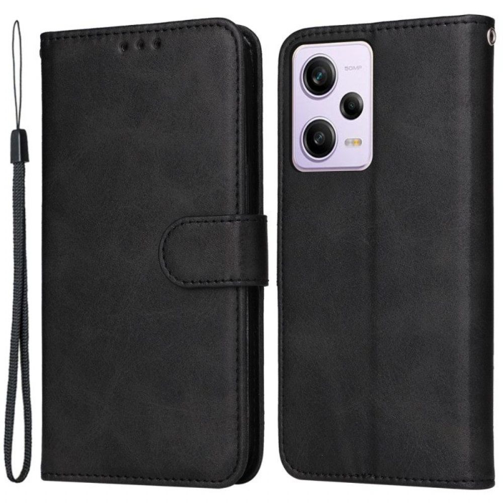 Folio-hoesje voor Xiaomi Redmi Note 12 Pro Plus Met Ketting Effen Met Bandje