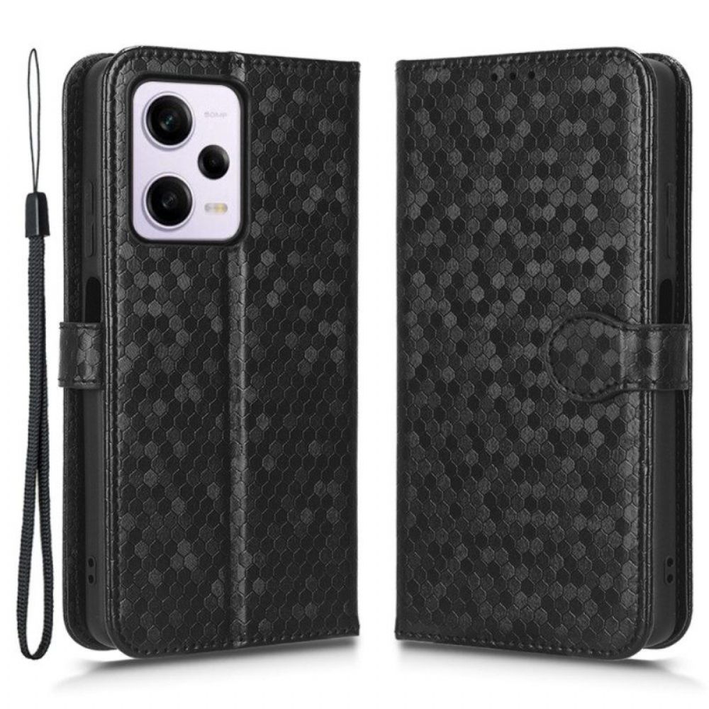 Folio-hoesje voor Xiaomi Redmi Note 12 Pro Plus Met Ketting Strappy-patroon In 3d