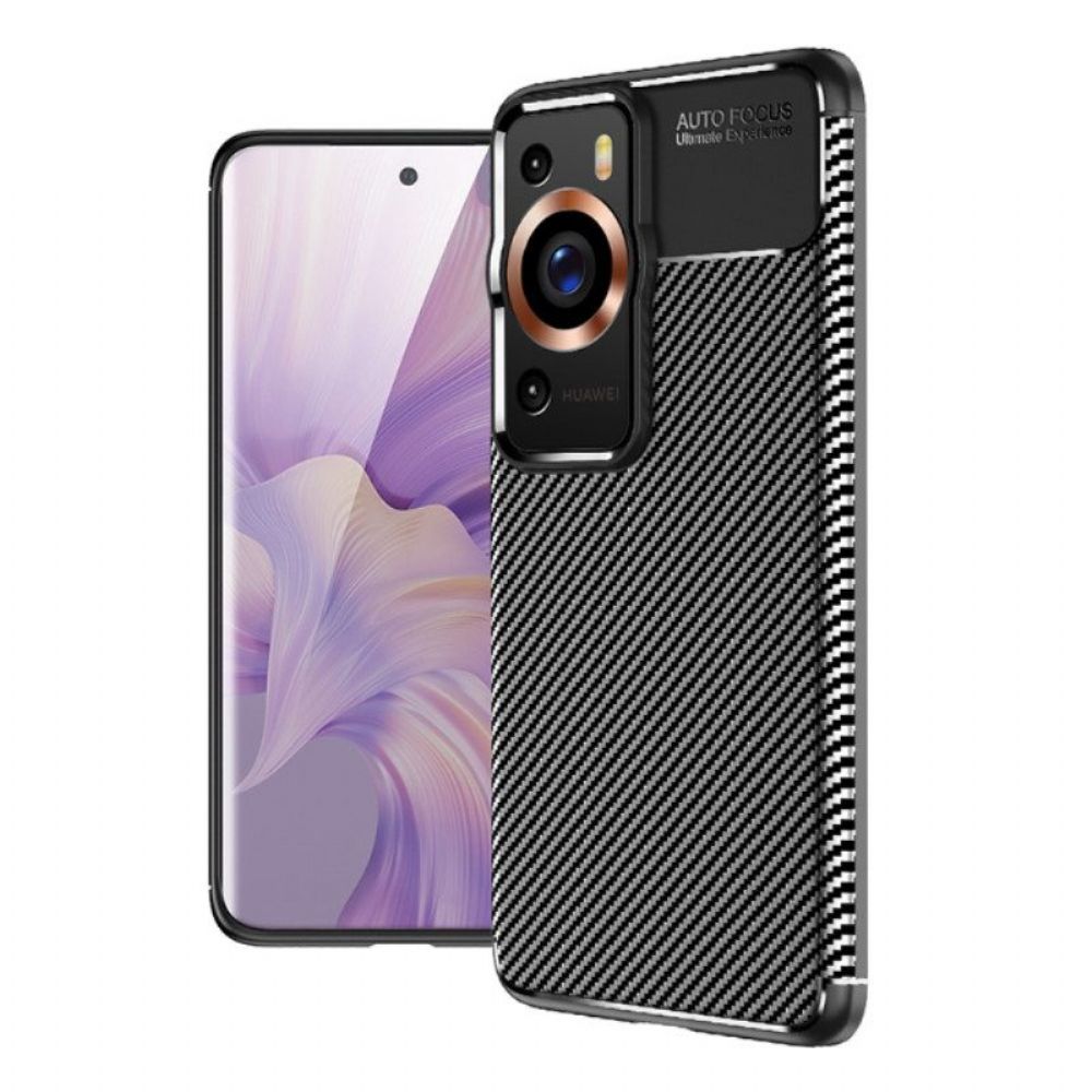 Hoesje voor Huawei P60 Pro Flexibele Koolstofvezel