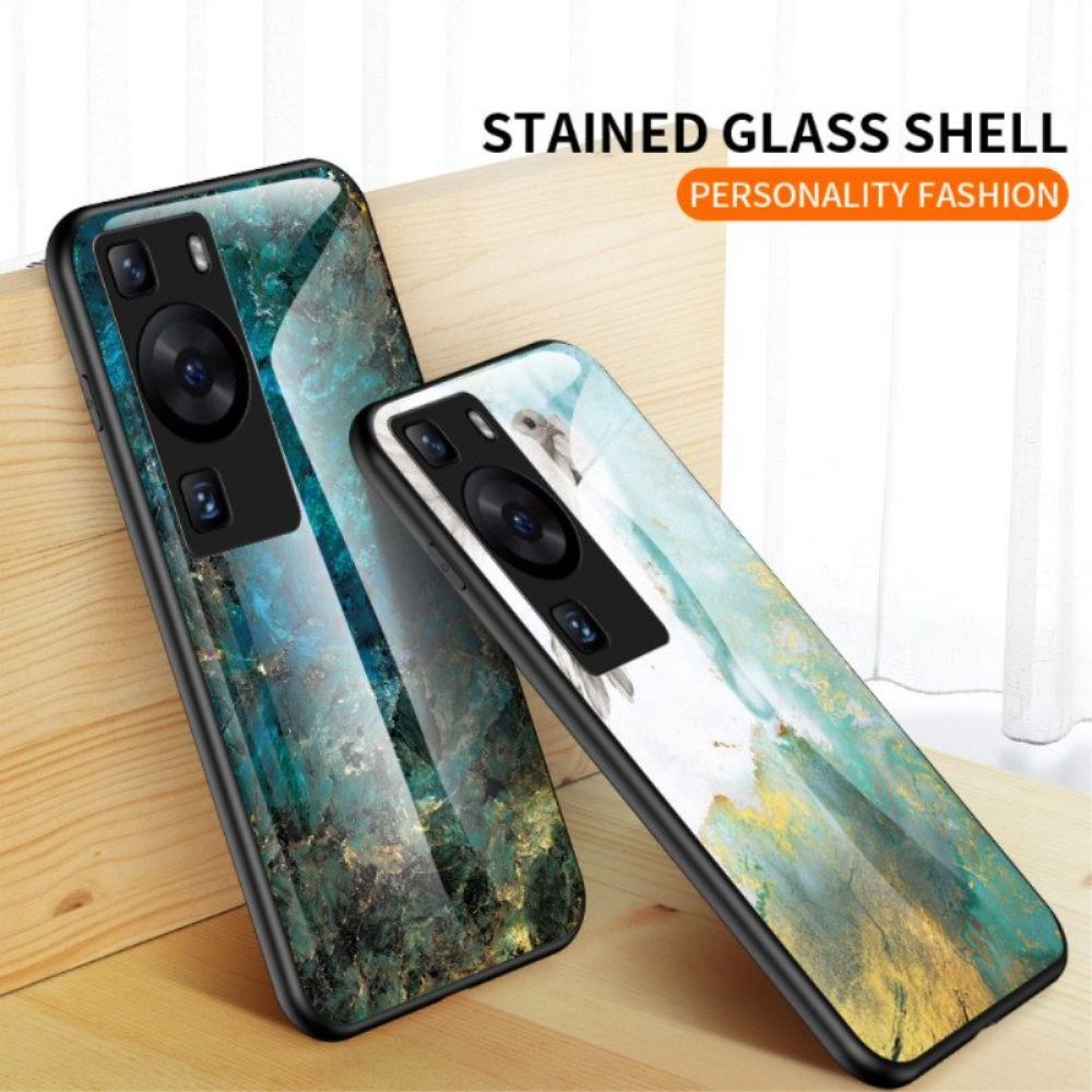 Hoesje voor Huawei P60 Pro Marmer Gehard Glas