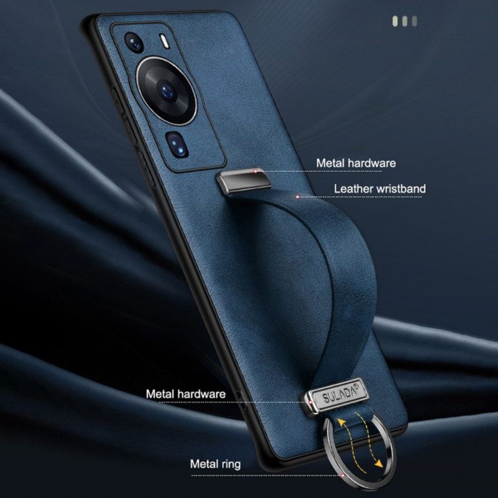 Hoesje voor Huawei P60 Pro Met Riem- En Ringsteunen