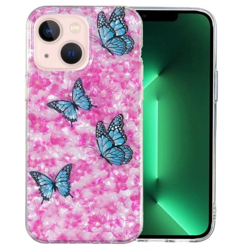 Hoesje voor iPhone 15 Plus Bloemen En Vlinders