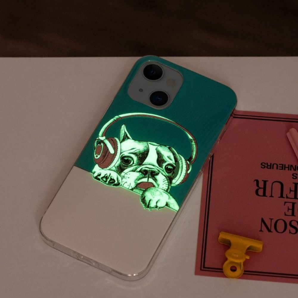 Hoesje voor iPhone 15 Plus Fluorescerende Hoofdtelefoon