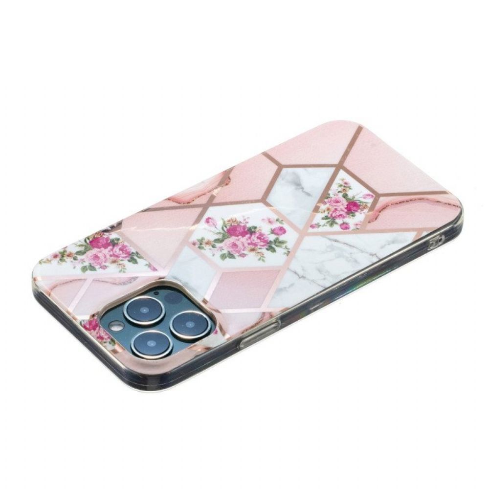 Hoesje voor iPhone 15 Pro Bloemenmarmer