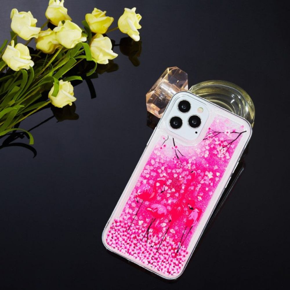 Hoesje voor iPhone 15 Pro Flamingoglitter