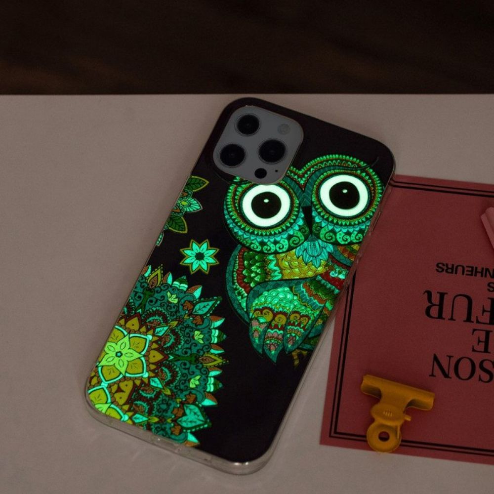 Hoesje voor iPhone 15 Pro Fluorescerende Uil