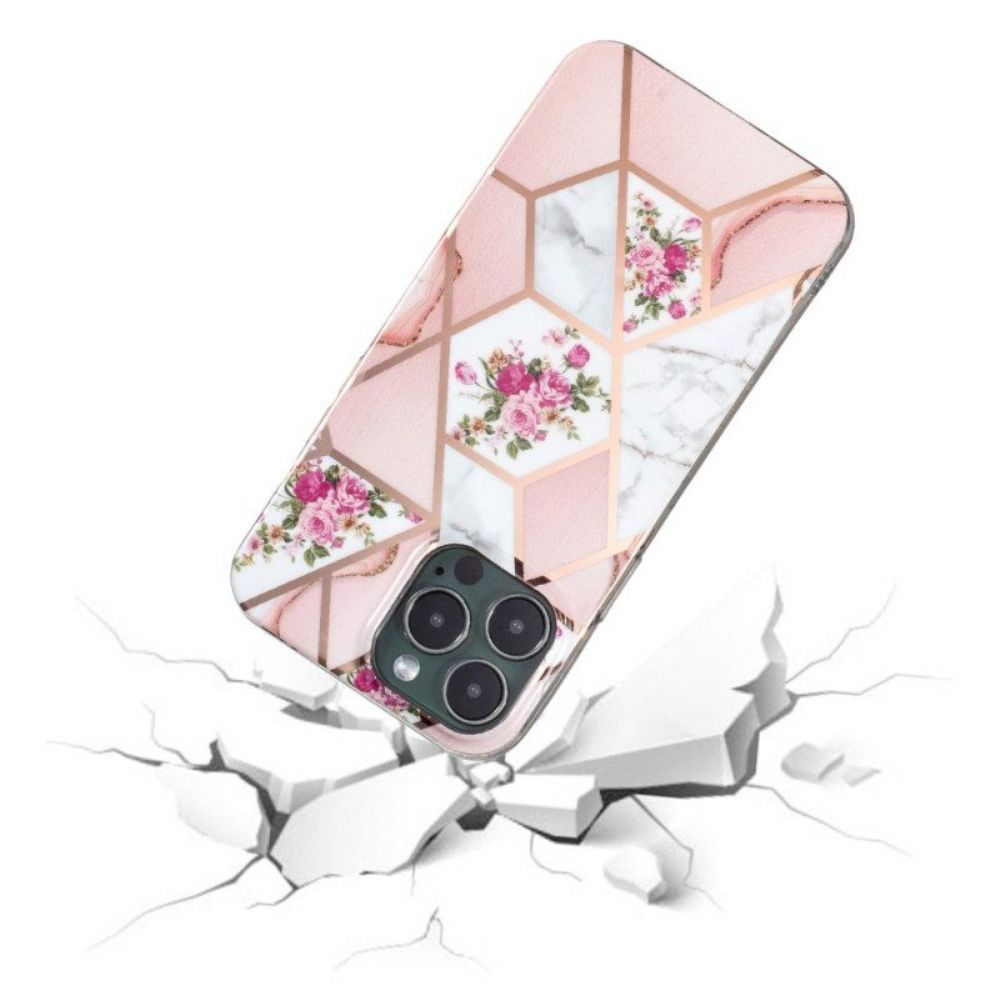 Hoesje voor iPhone 15 Pro Max Bloemenmarmer