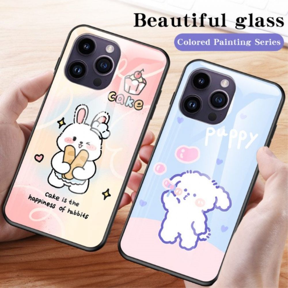 Hoesje voor iPhone 15 Pro Max Bubble Dog Gehard Glas