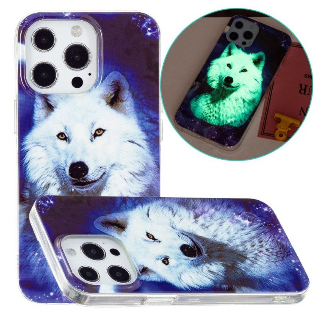 Hoesje voor iPhone 15 Pro Max Fluorescerende Wolf