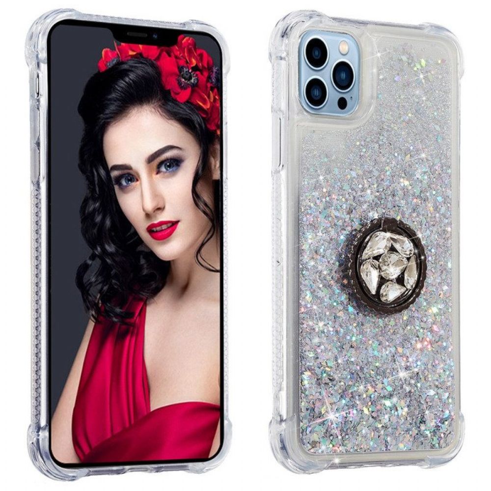 Hoesje voor iPhone 15 Pro Max Pailletten Met Steunring