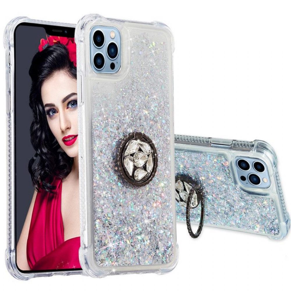 Hoesje voor iPhone 15 Pro Pailletten Met Steunring