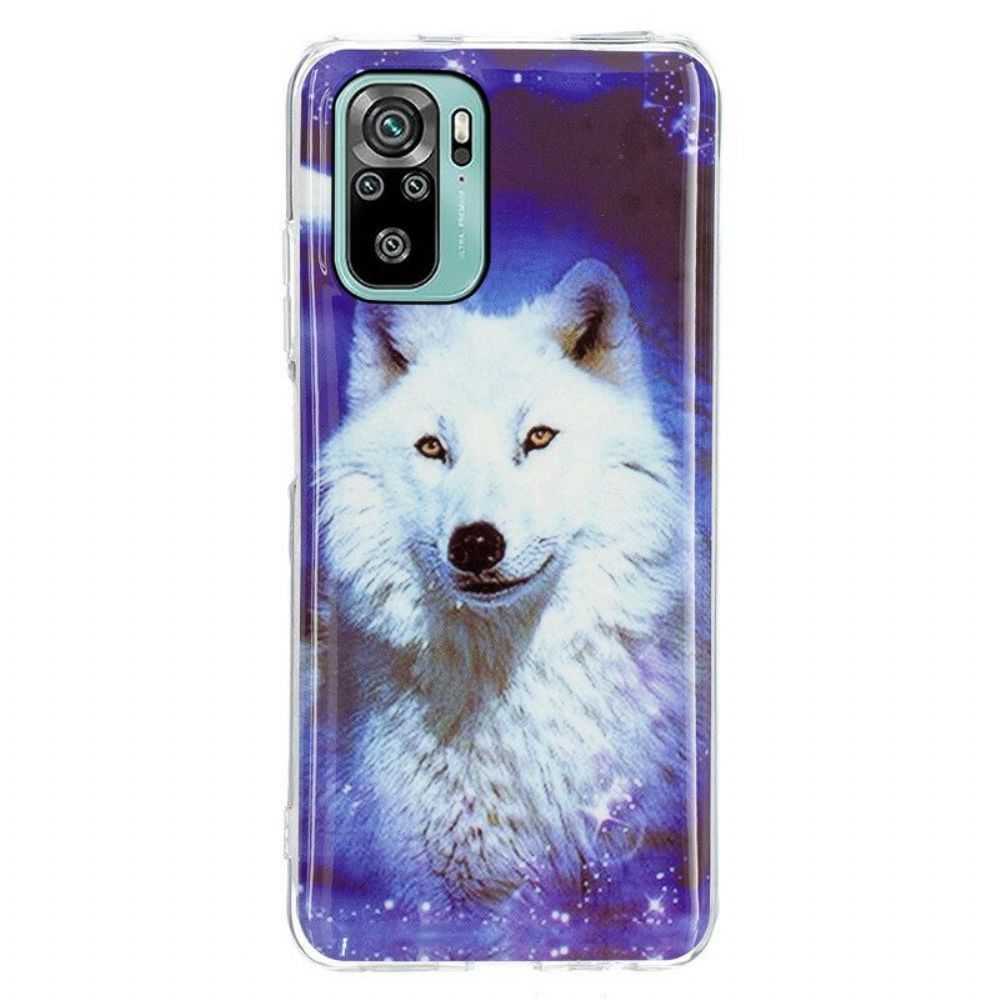 Hoesje voor Poco M5s Fluorescerende Wolf-serie