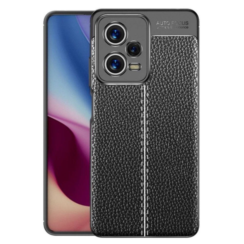 Hoesje voor Poco X5 Pro 5G Dubbellijnig Litchi-leereffect