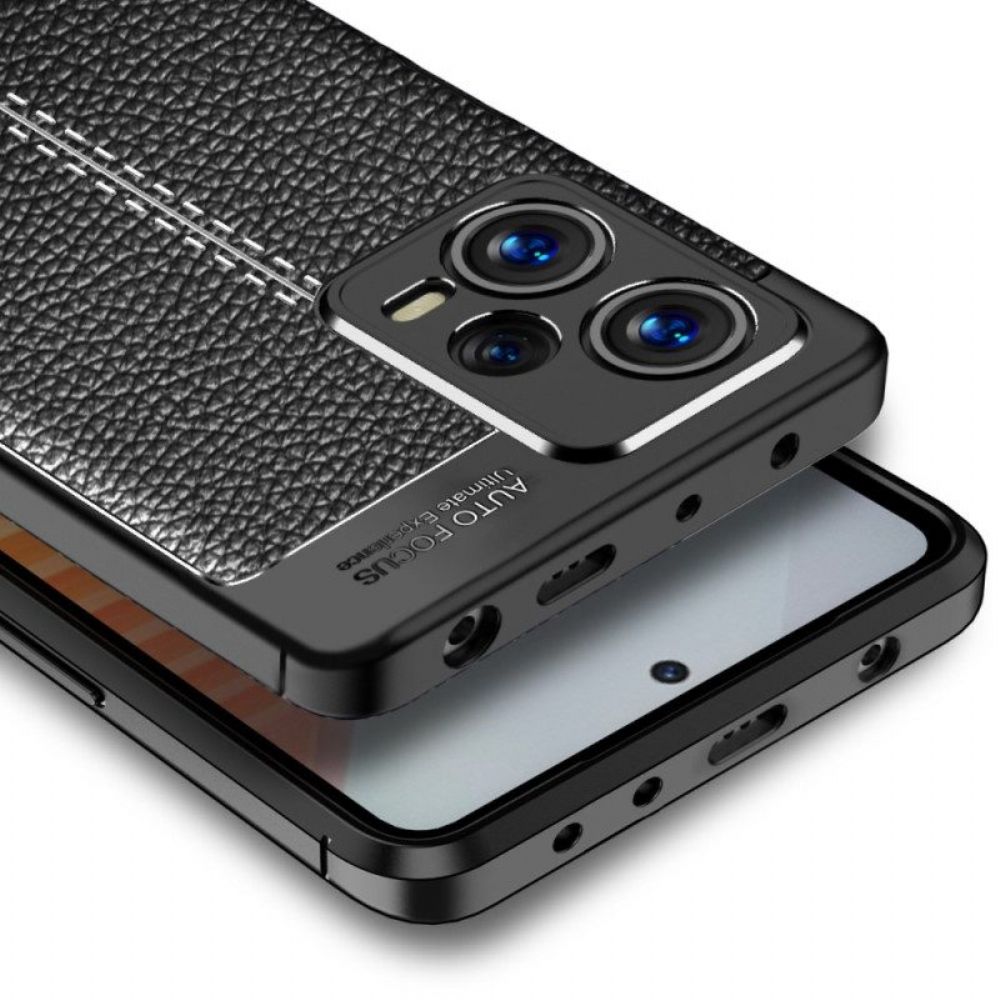 Hoesje voor Poco X5 Pro 5G Dubbellijnig Litchi-leereffect