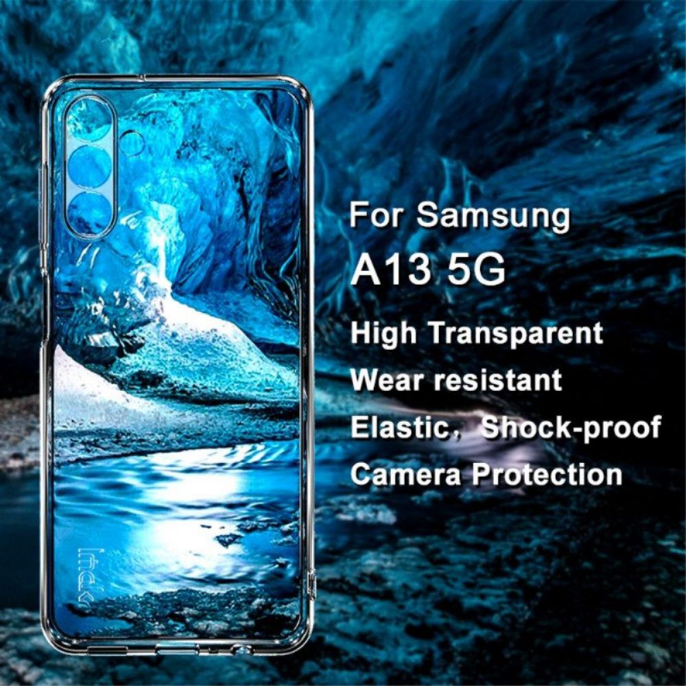 Hoesje voor Samsung Galaxy A13 5G / A04s Samsung Galaxy A14 5g / A14 Zwarte Rand Gehard Glas Screenprotector