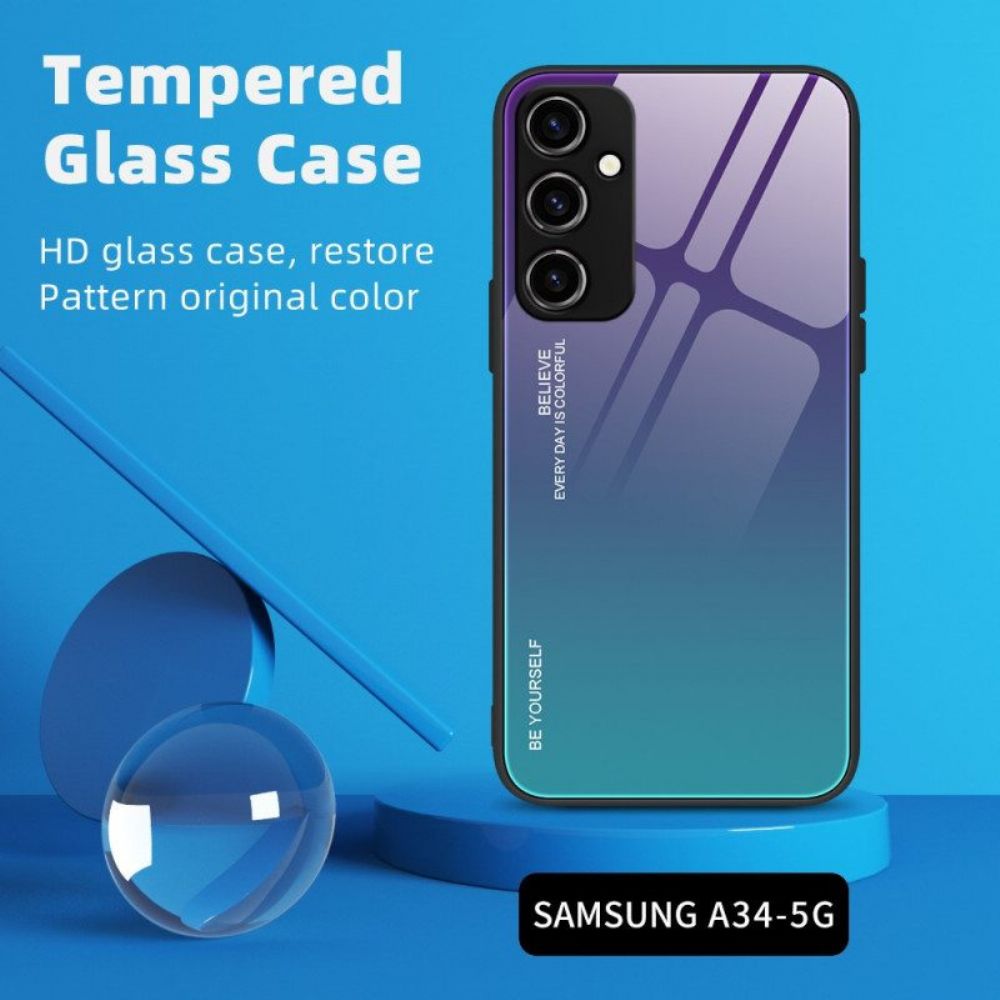 Hoesje voor Samsung Galaxy A54 5G Gehard Glas Wees Jezelf