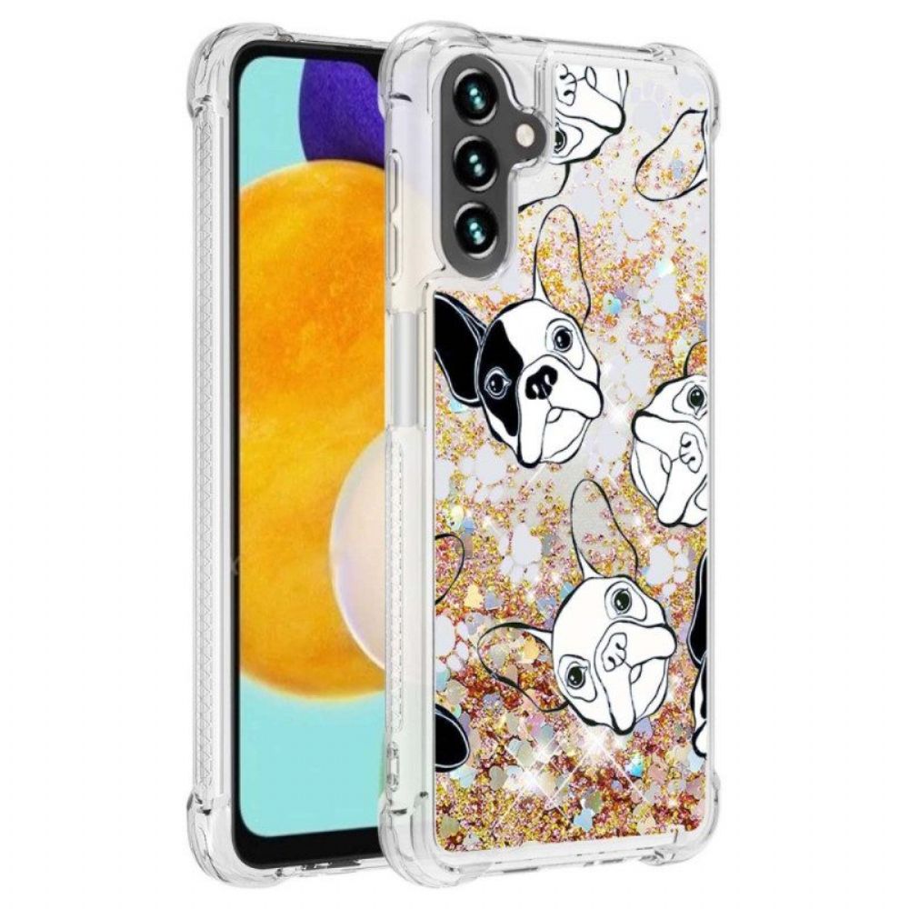 Hoesje voor Samsung Galaxy A54 5G Mr Dog Pailletten