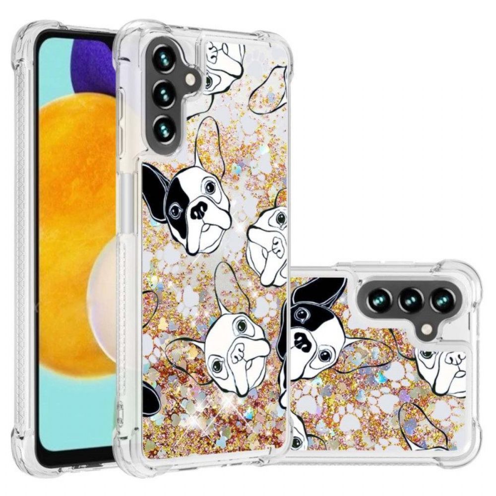 Hoesje voor Samsung Galaxy A54 5G Mr Dog Pailletten