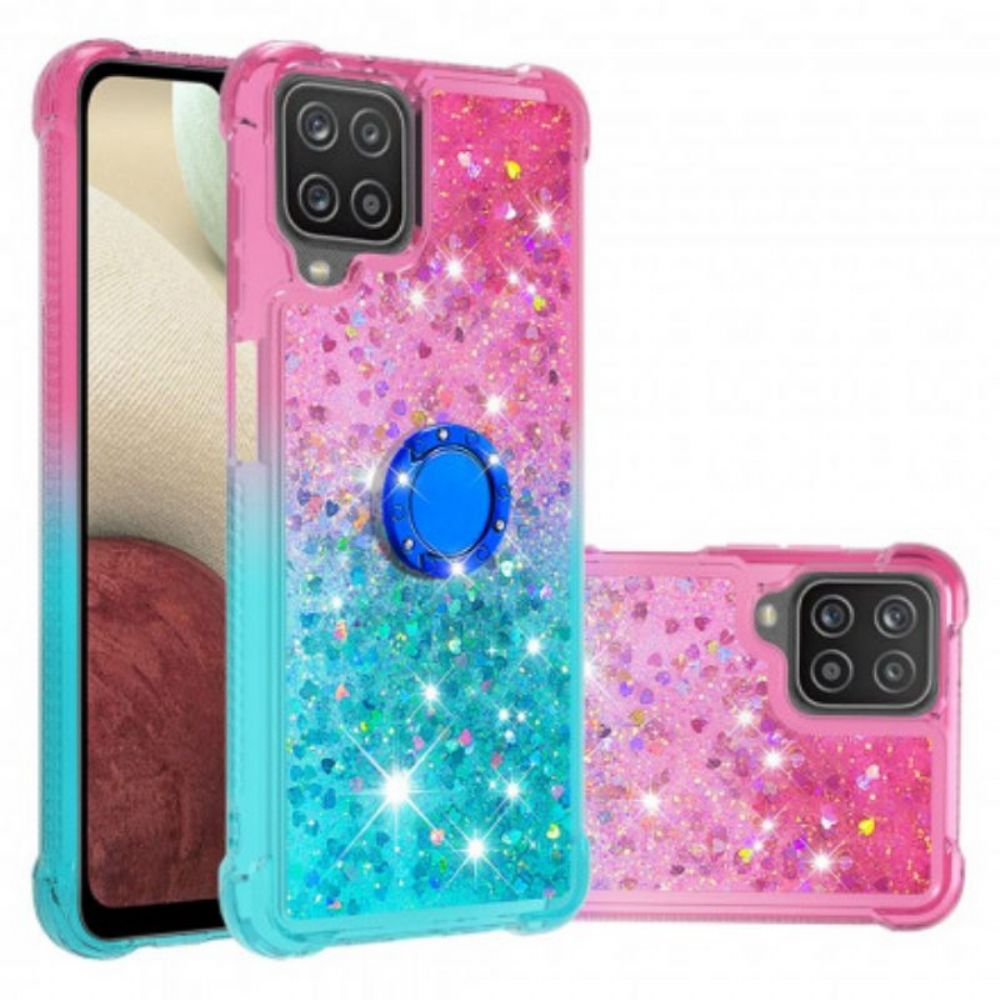 Hoesje voor Samsung Galaxy M12 / A12 Glitter Ringbeugel