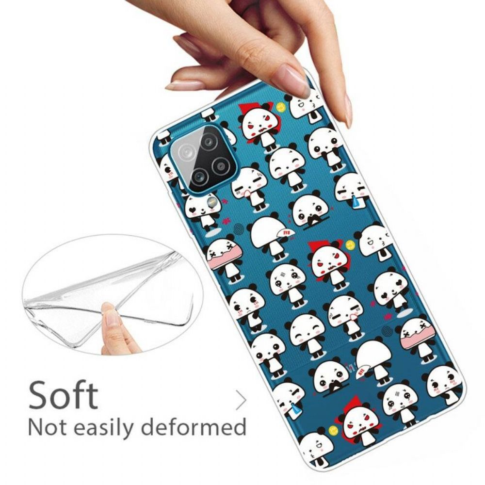 Hoesje voor Samsung Galaxy M12 / A12 Naadloze Grappige Panda's