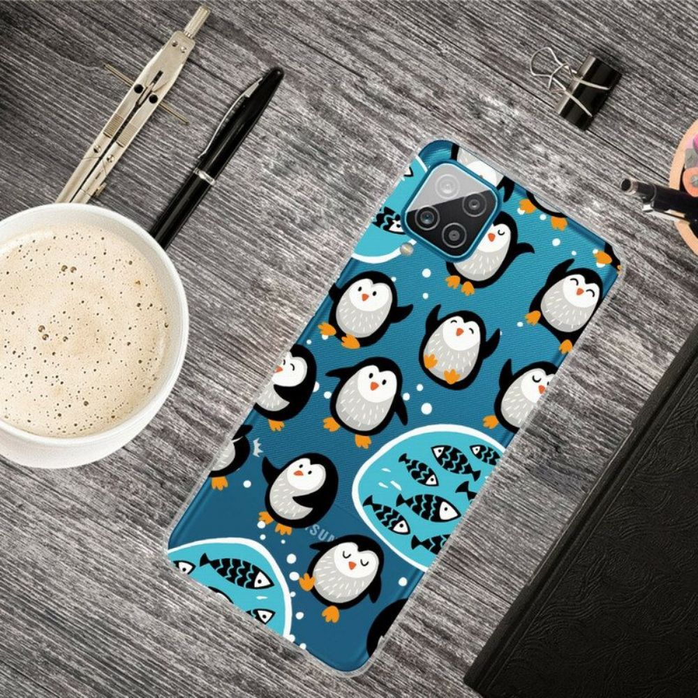 Hoesje voor Samsung Galaxy M12 / A12 Pinguïns En Vissen