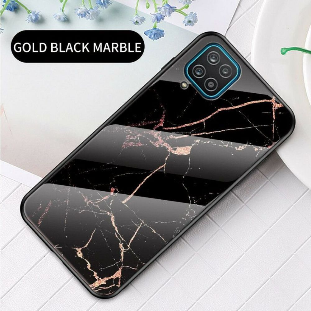 Hoesje voor Samsung Galaxy M12 / A12 Premium Kleur Gehard Glas