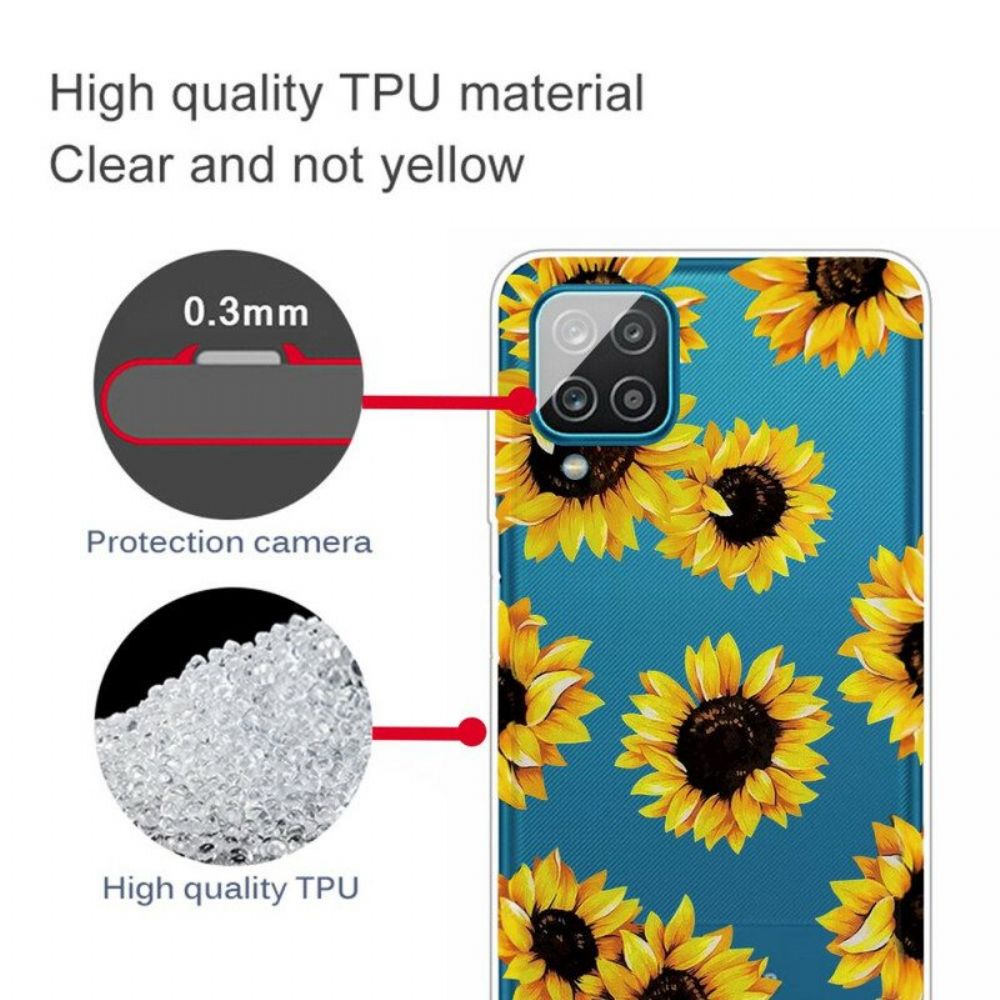 Hoesje voor Samsung Galaxy M12 / A12 Zonnebloemen