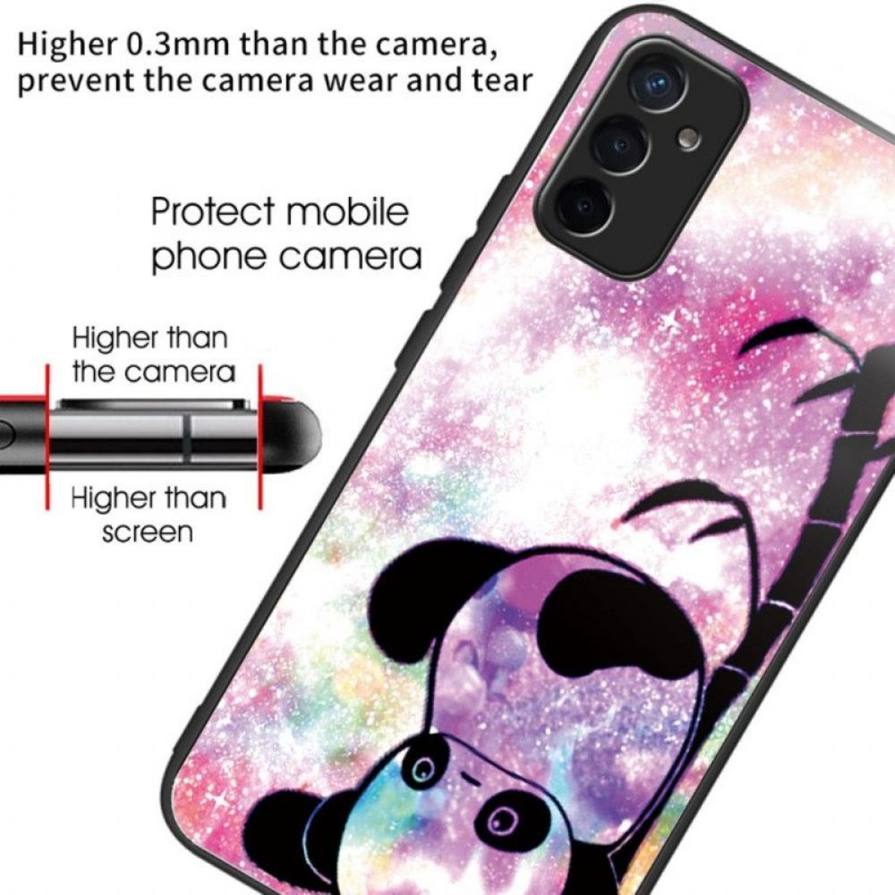 Hoesje voor Samsung Galaxy M13 Panda Gehard Glas