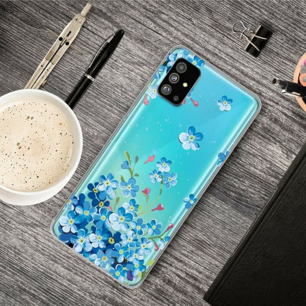 Hoesje voor Samsung Galaxy S20 Plus / S20 Plus 5G Blauwe Bloemen