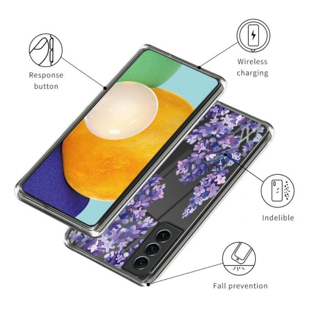 Hoesje voor Samsung Galaxy S23 5G Naadloze Paarse Bloemen