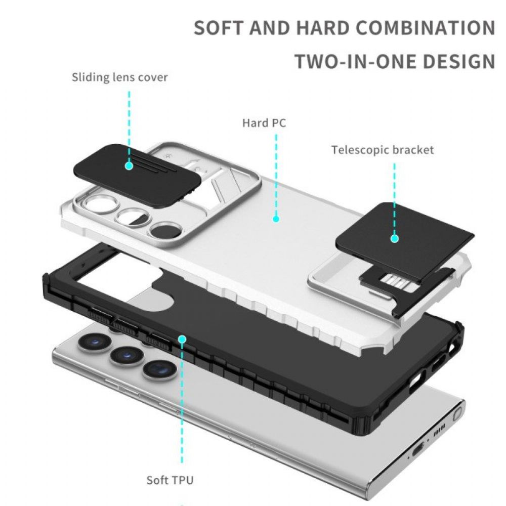 Hoesje voor Samsung Galaxy S23 Ultra 5G Camerahoes Met Standaard