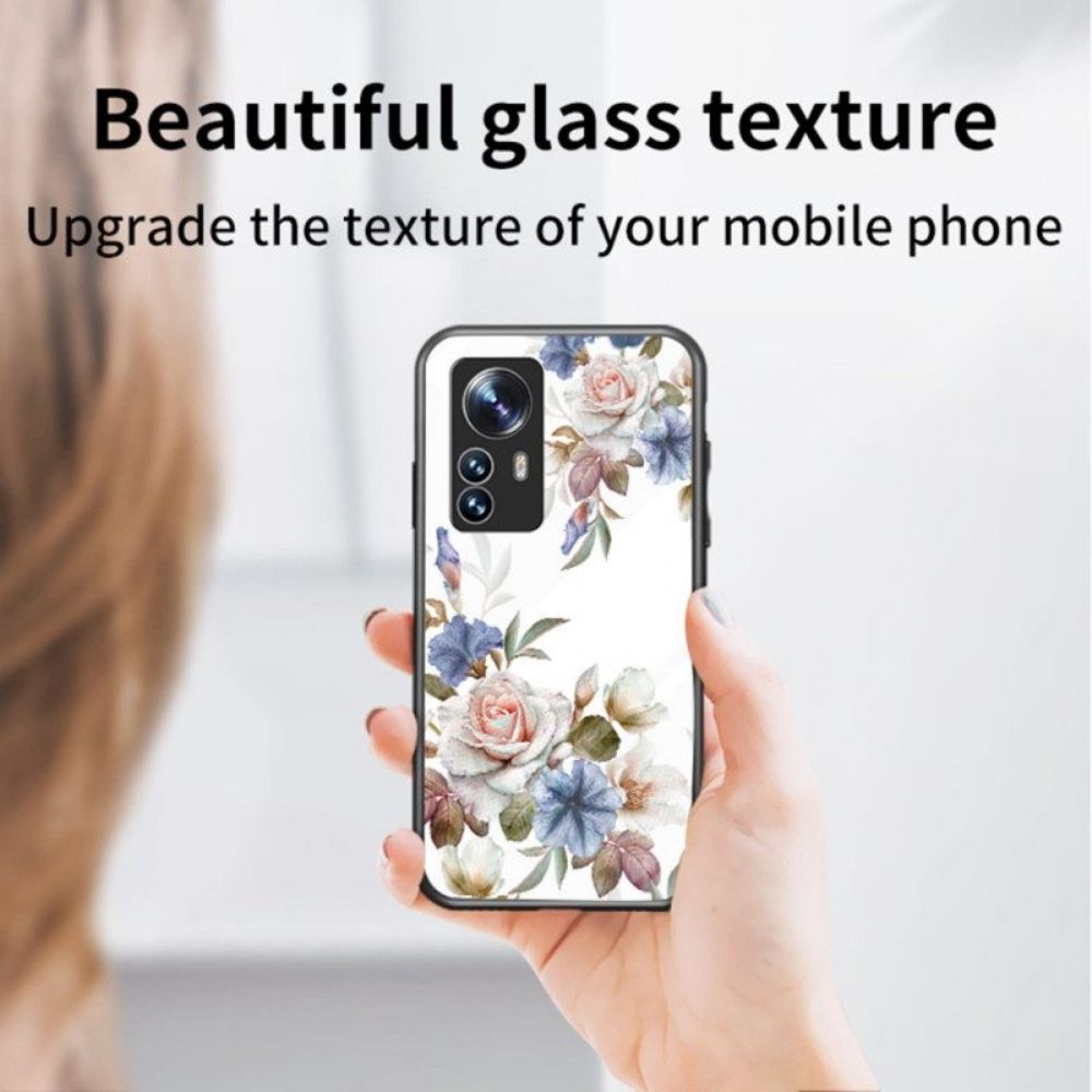 Hoesje voor Xiaomi 12 / 12X Gehard Glas Met Bloemenring