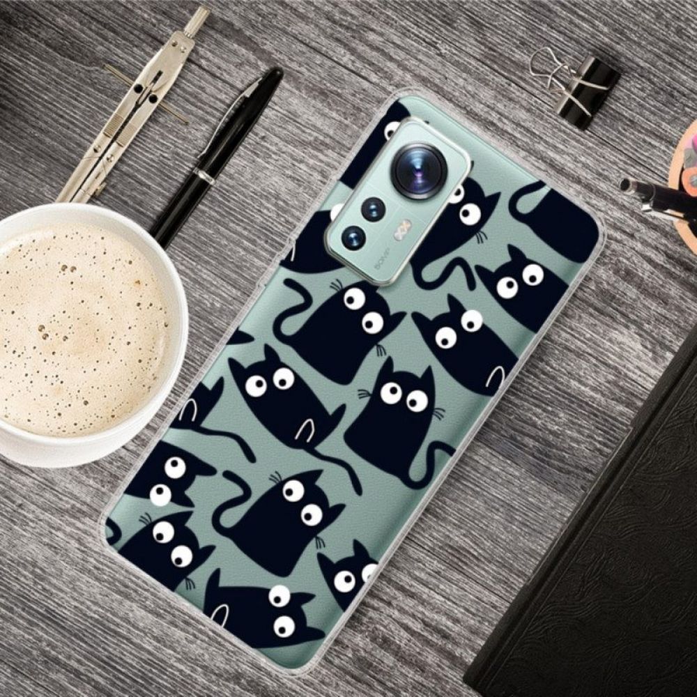 Hoesje voor Xiaomi 12 / 12X Meerdere Zwarte Katten