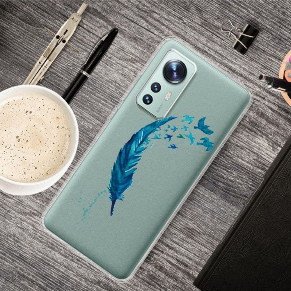 Hoesje voor Xiaomi 12 / 12X Mooie Blauwe Veer