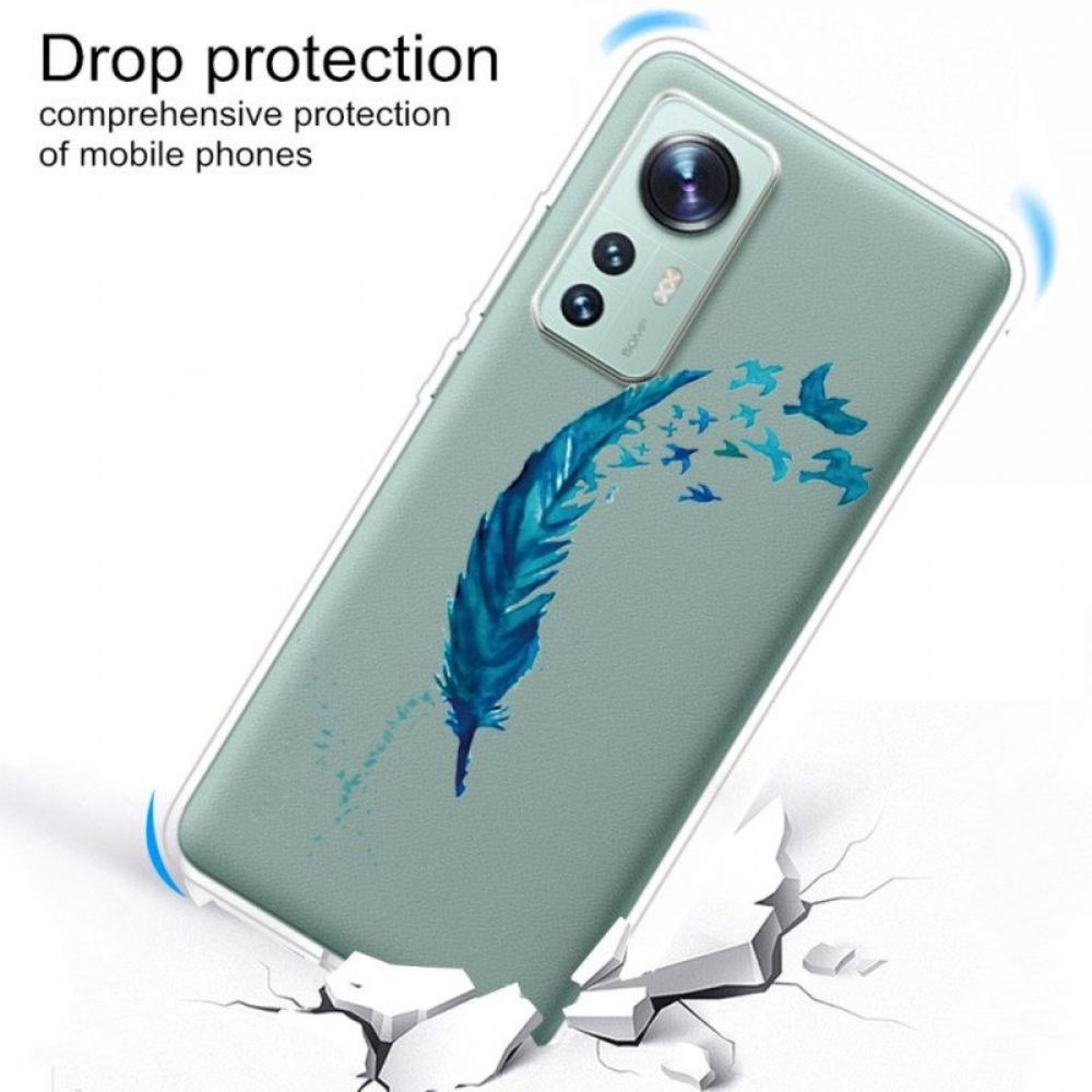 Hoesje voor Xiaomi 12 / 12X Mooie Blauwe Veer