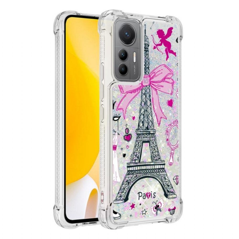 Hoesje voor Xiaomi 12 Lite Pailletten Van De Eiffeltoren