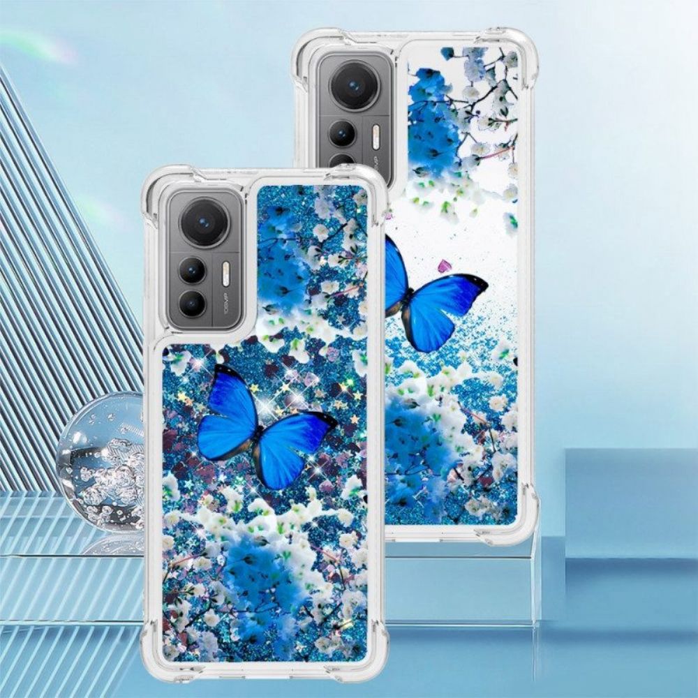 Hoesje voor Xiaomi 12 Lite Pailletten Vlinders