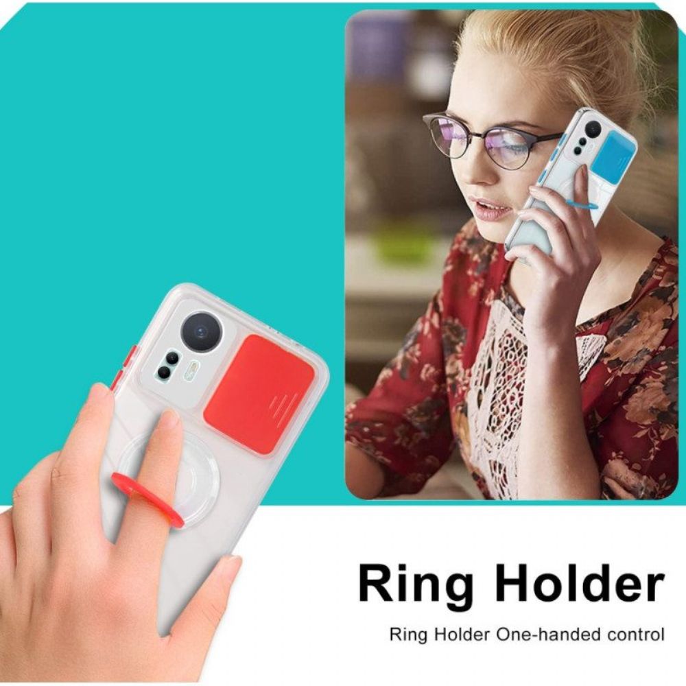 Hoesje voor Xiaomi 12 Lite Transparant Met Ring-support