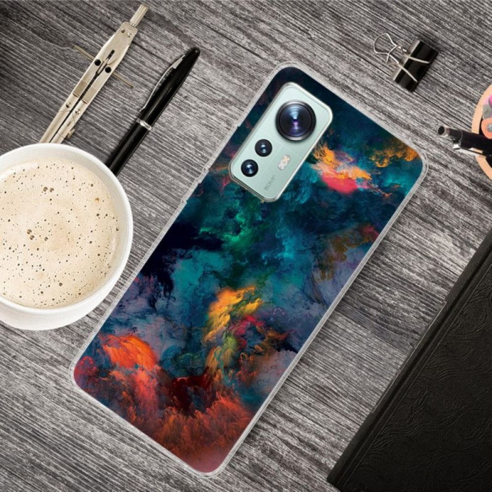 Hoesje voor Xiaomi 12 Pro Kleurrijke Cloud Silicone